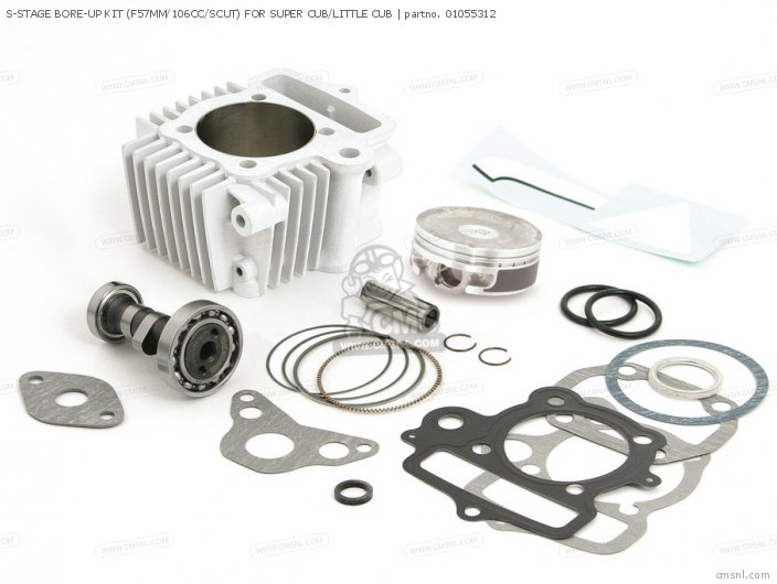Takegawa S-STAGE BORE-UP KIT (F57MM/106CC/SCUT) FOR SUPER CUB/LITTLE CUB 01055312 Takegawa S-STAGE BORE-UP KIT (F57MM/106CC/SCUT) FOR SUPER CUB/LITTLE CUB 01055312