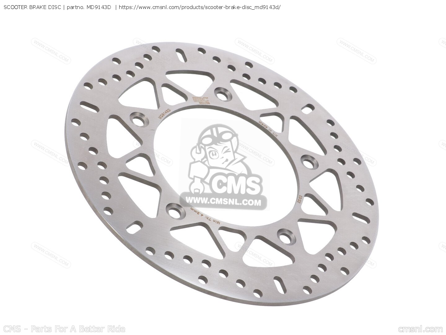 MD9143D: Scooter Brake Disc (nas) Ebc Brakes - buy the MD9143D at CMSNL