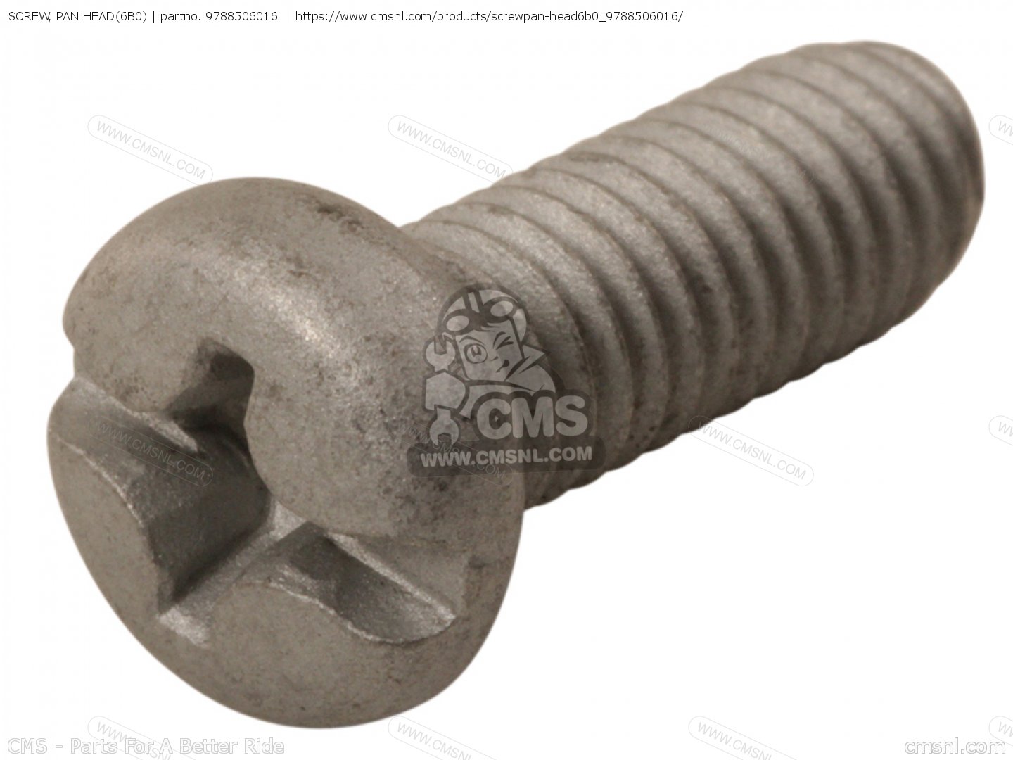 9788506016: SCREW, PAN HEAD(6B0) Yamaha - buy the 97885-06016-00 at CMSNL