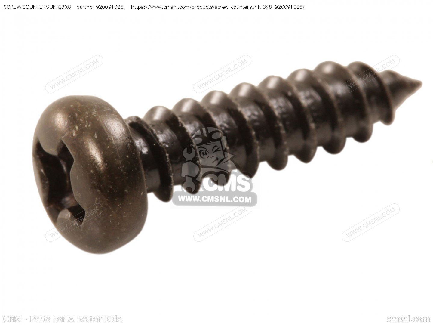 920091028: Screw,countersunk,3x8 Kawasaki - buy the 92009-1028 at CMSNL