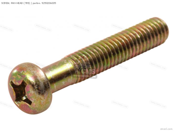 Yamaha SCREW, PAN HEAD (789) 9250206035 Yamaha SCREW, PAN HEAD (789) 9250206035