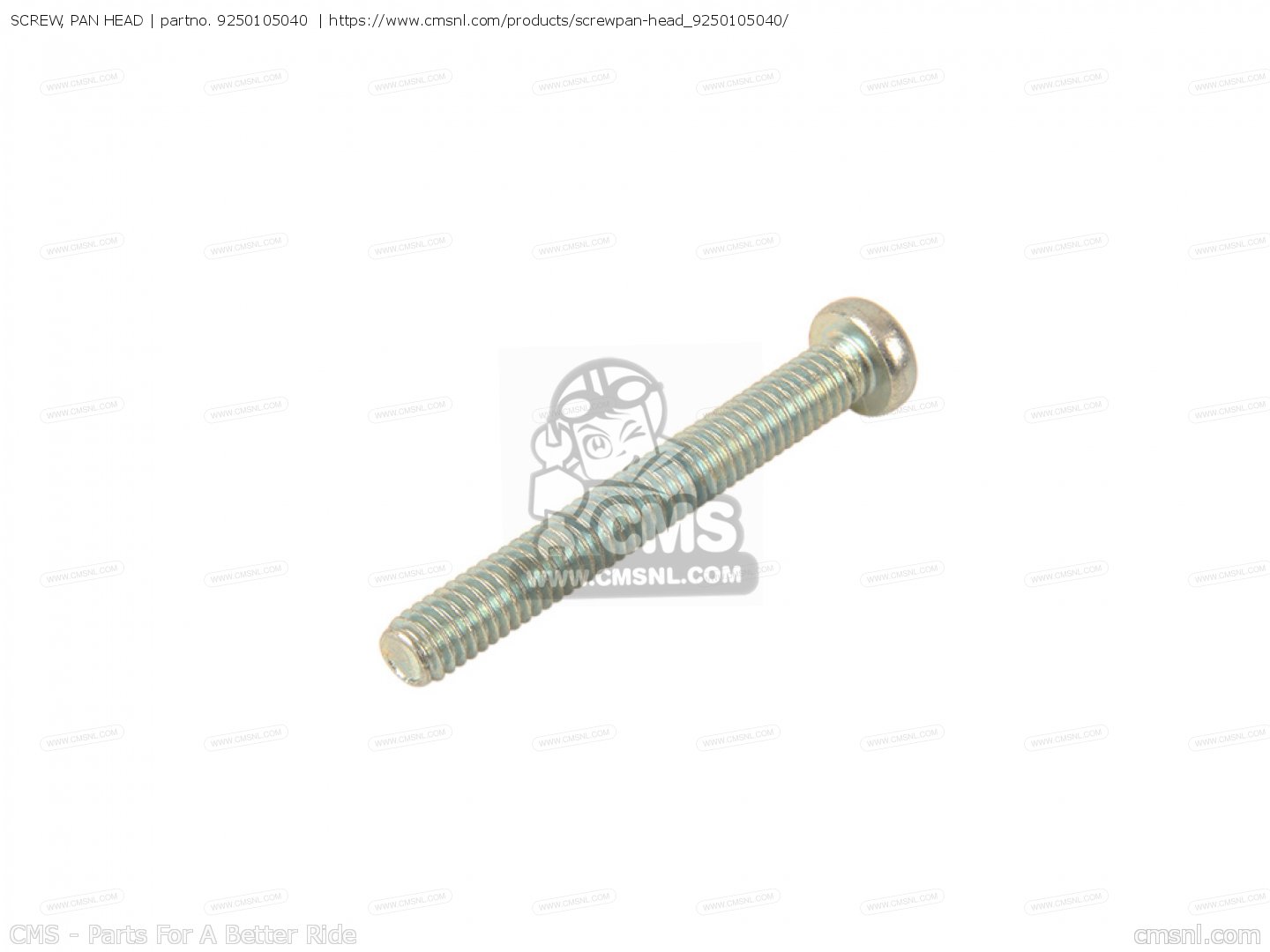9250105040 Screw, Pan Head Yamaha buy the 925010504000 at CMSNL