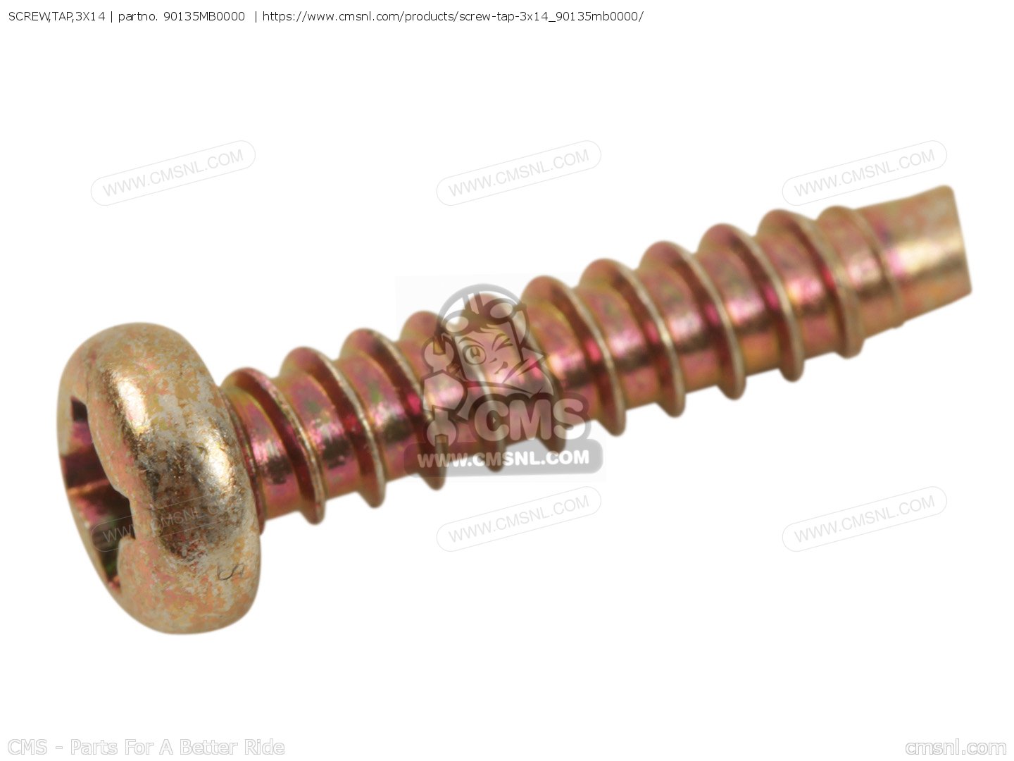 90135MB0000 Screw,tap,3x14 Honda buy the 90135MB0000 at CMSNL