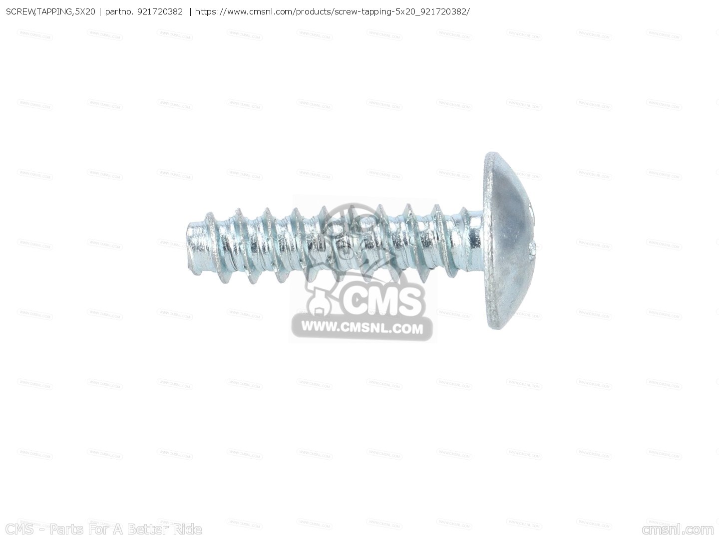 921720382: Screw,tapping,5x20 Kawasaki - buy the 92172-0382 at CMSNL