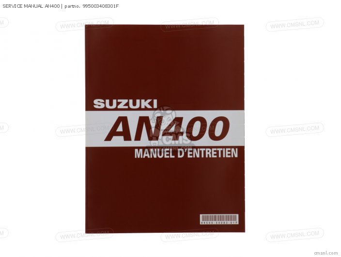 Suzuki SERVICE MANUAL AN400 995003408301F