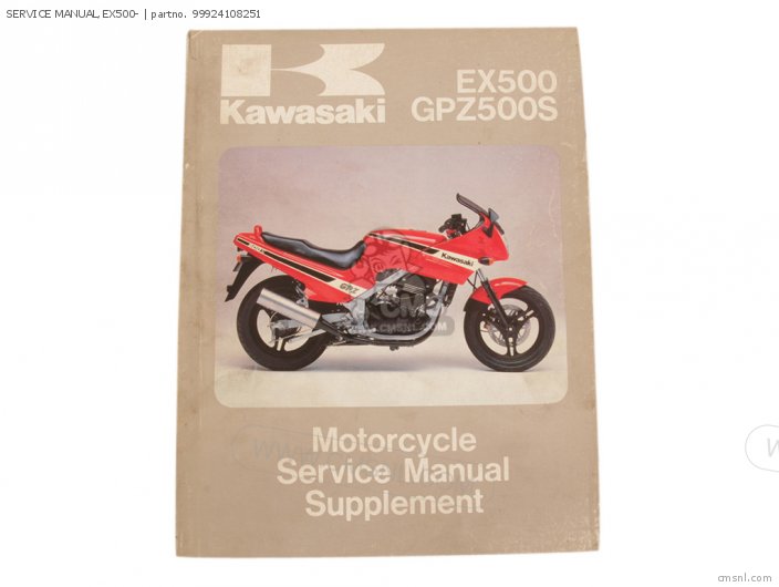 Kawasaki SERVICE MANUAL,EX500- 99924108251