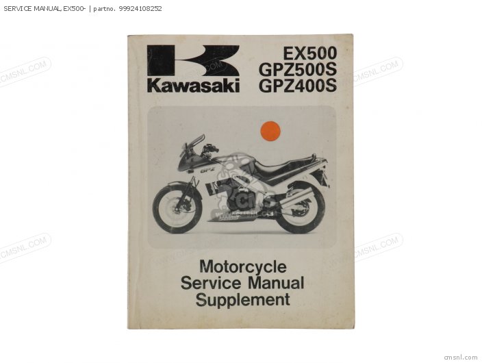 Kawasaki SERVICE MANUAL,EX500- 99924108252