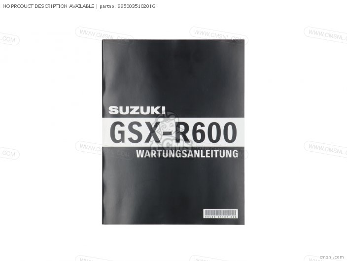 Suzuki SERVICE MANUAL GSX-R600 995003510201G