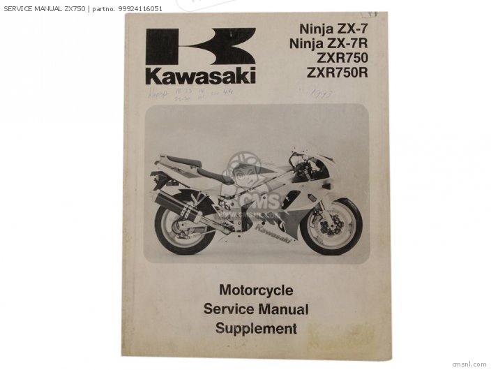99924116051: Service Manual Zx750 Kawasaki - buy the 99924-1160-51 