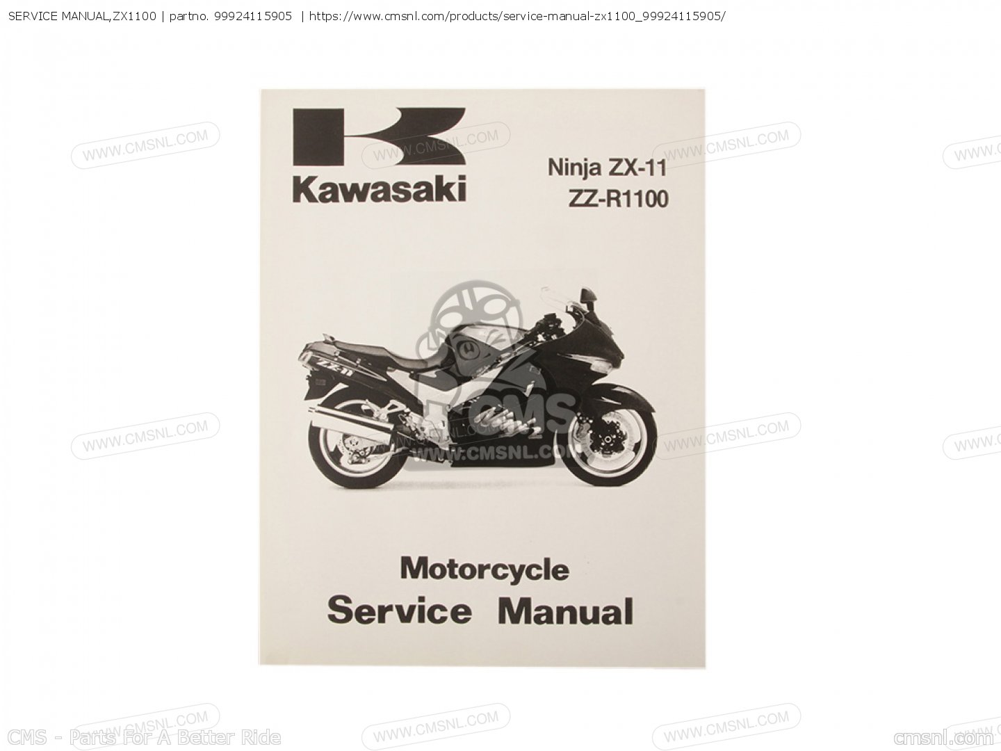 99924115905: Service Manual,zx1100 Kawasaki - buy the 99924-1159 