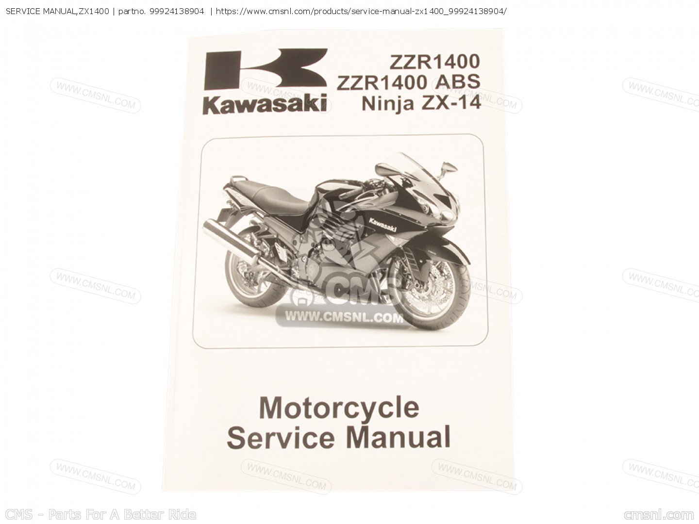 99924138904: SERVICE MANUAL,ZX1400 Kawasaki - buy the 99924