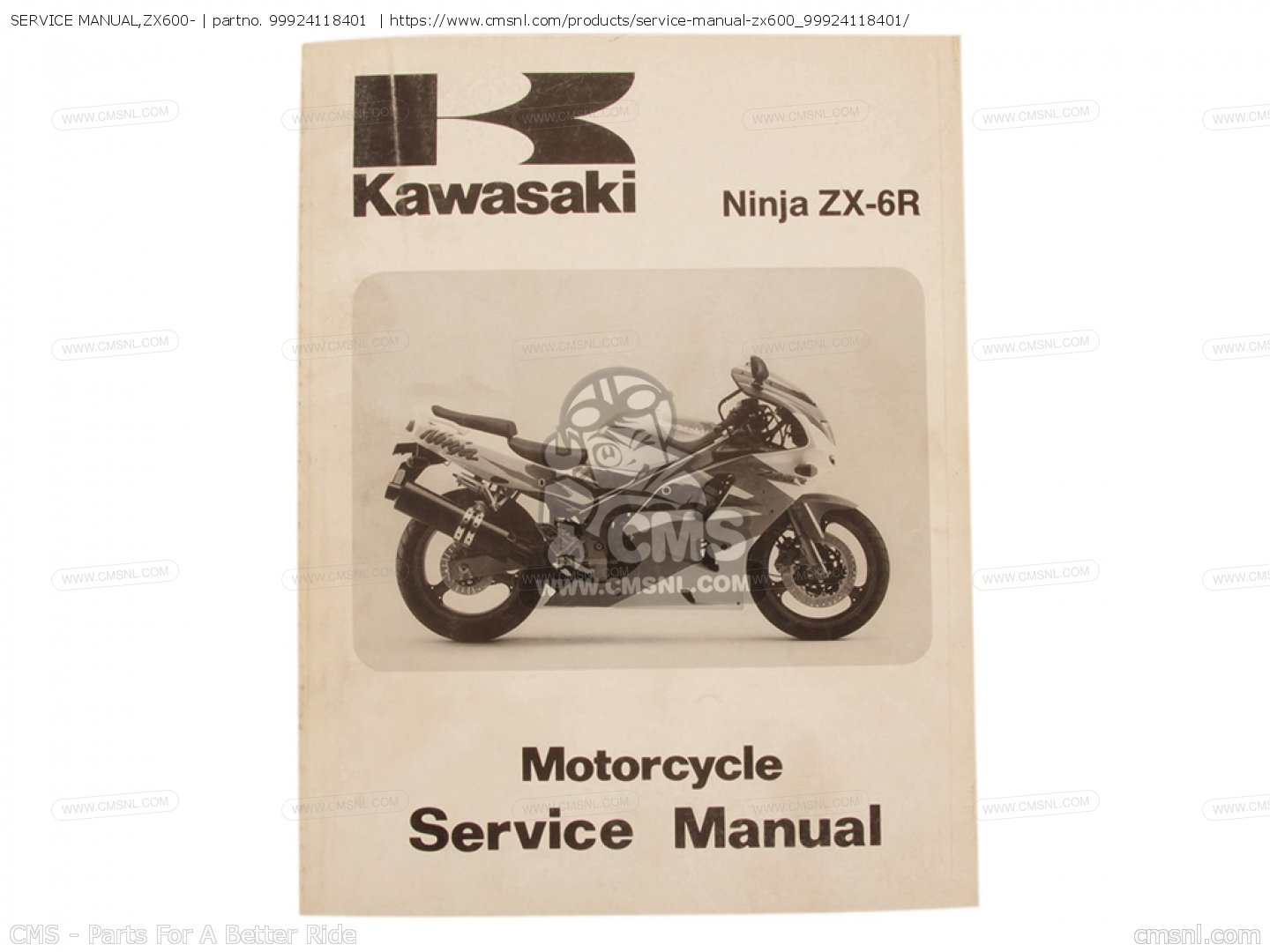 99924118401: SERVICE MANUAL,ZX600- Kawasaki - buy the 99924-118401