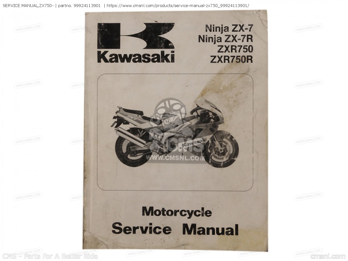 99924113901: SERVICE MANUAL,ZX750- Kawasaki - buy the 99924