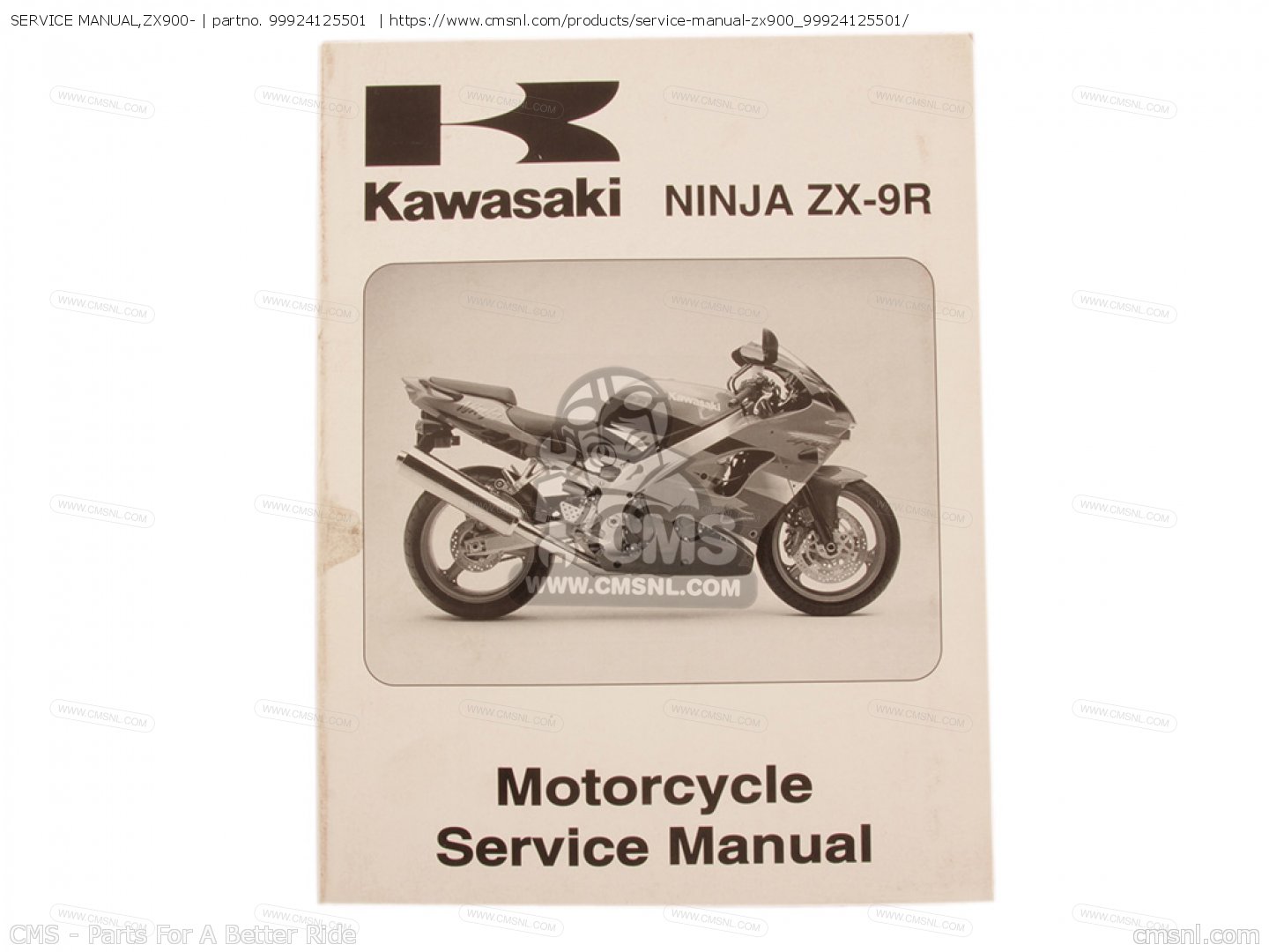 SERVICE MANUAL,ZX900- for ZX900F1 NINJA ZX9R 2002 USA CALIFORNIA CANADA -  order at CMSNL