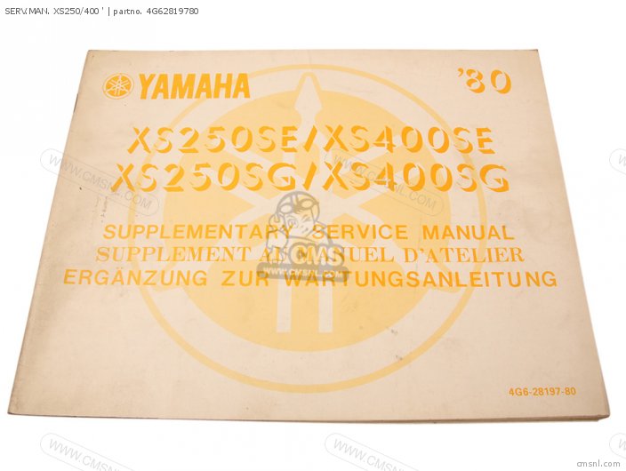 Yamaha SERV.MAN. XS250/400  4G62819780