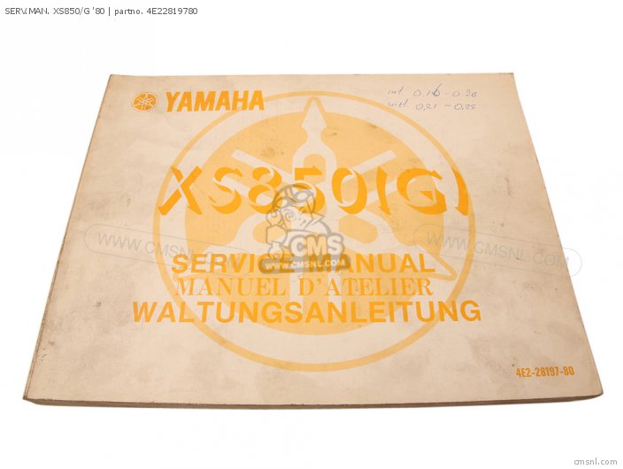 Yamaha SERV.MAN. XS850/G '80 4E22819780 Yamaha SERV.MAN. XS850/G '80 4E22819780