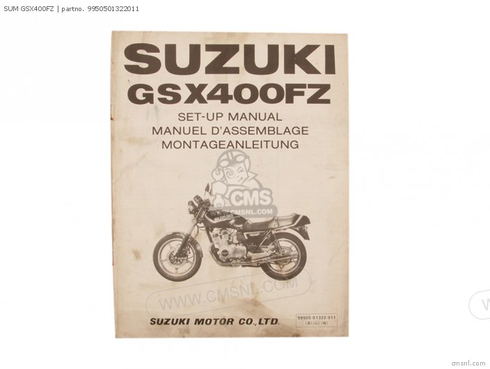 Suzuki SET UP MANUAL GSX400FZ 1981 9950501322011