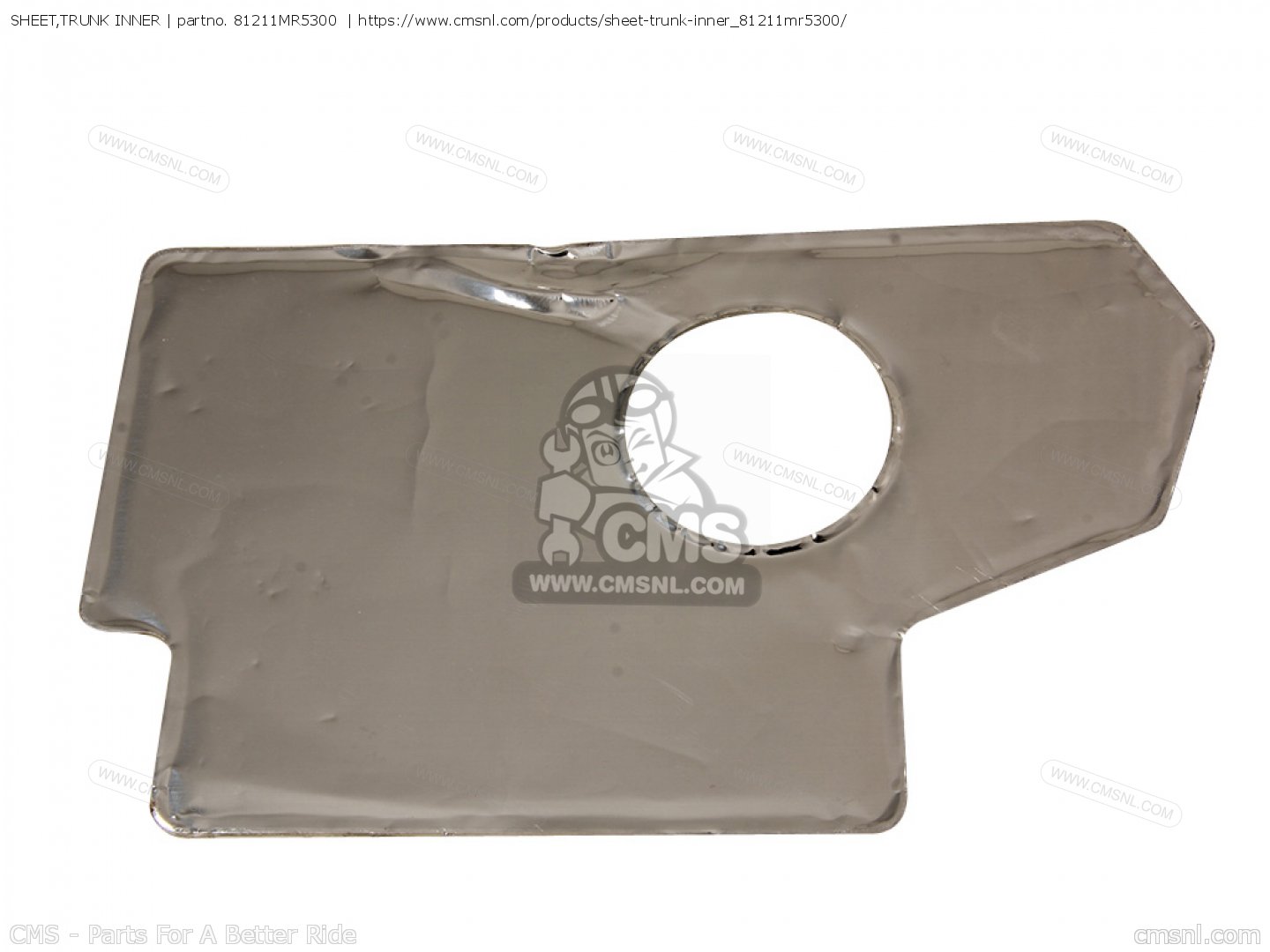 Trunk Inner 81211MR5300: SHEET,TRUNK INNER Honda - buy the 81211-MR5-300 at CMSNL