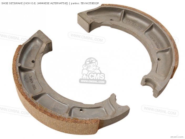 Yamaha SHOE SET,BRAKE (NAS) (NON O.E. JAPANESE ALTERNATIVE) 5DVW253E02P