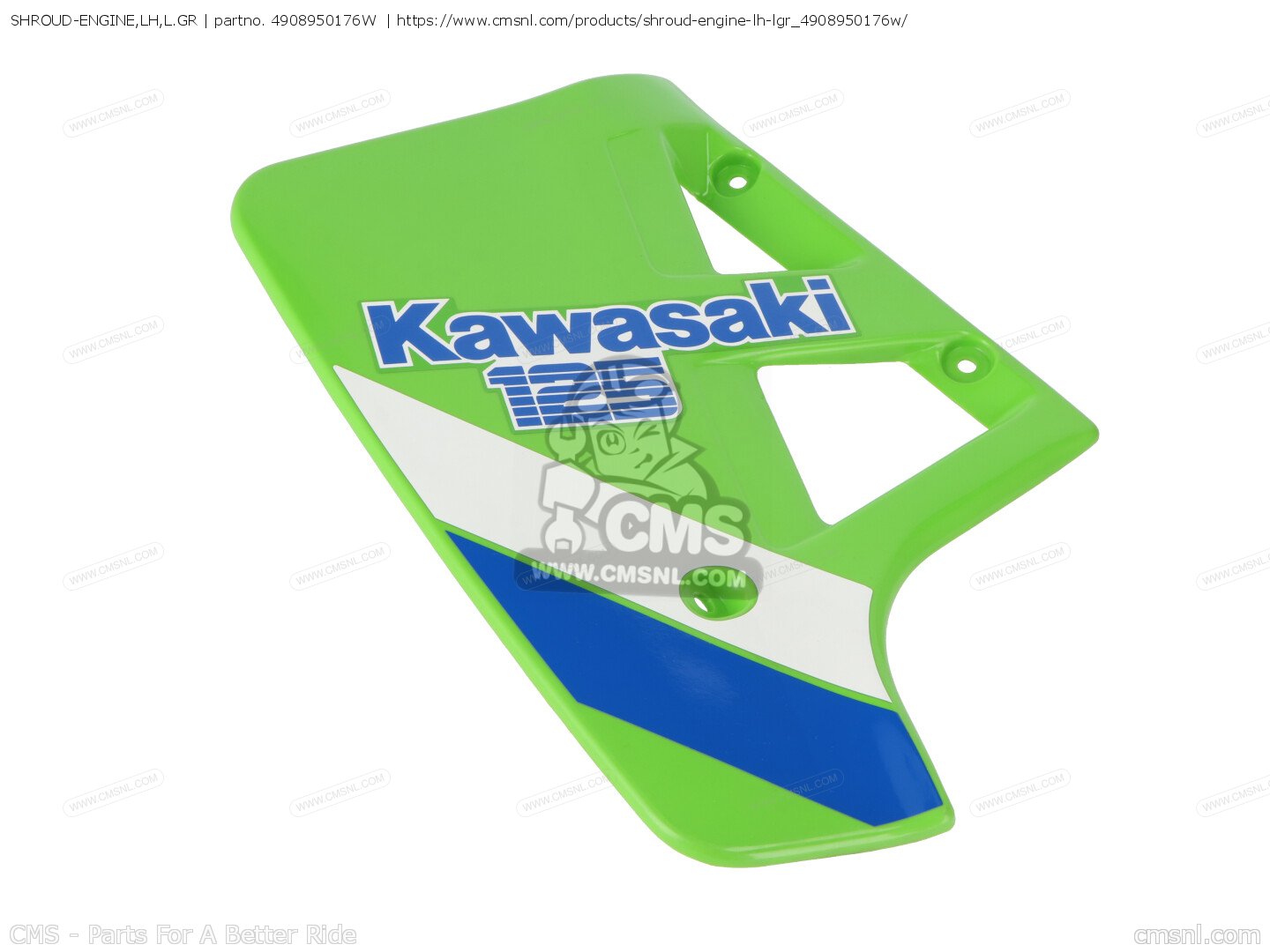 4908950176W: SHROUD-ENGINE,LH,L.GR Kawasaki - buy the 4908950176W