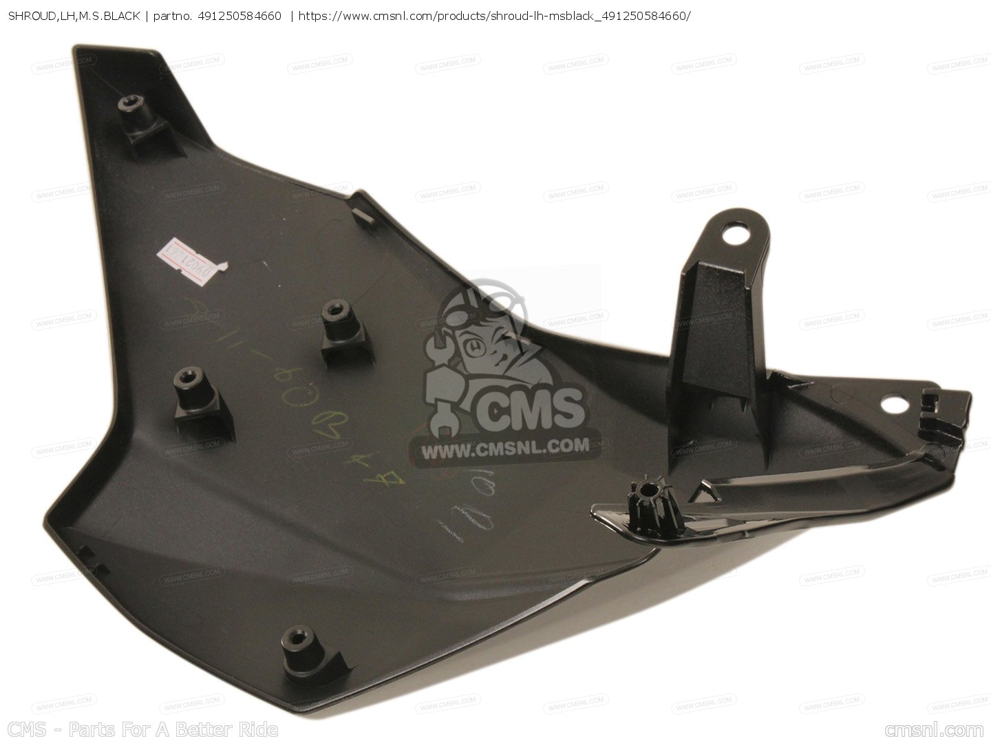 491250584660: SHROUD,LH,M.S.BLACK Kawasaki - buy the 49125