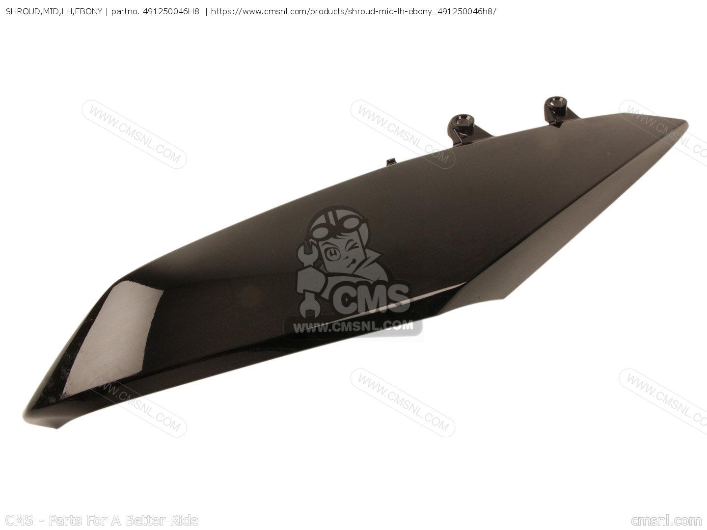 【一部予約！】 491250046H8: 49125 the buy - Kawasaki SHROUD,MID,LH,EBONY PowersportsToolKits