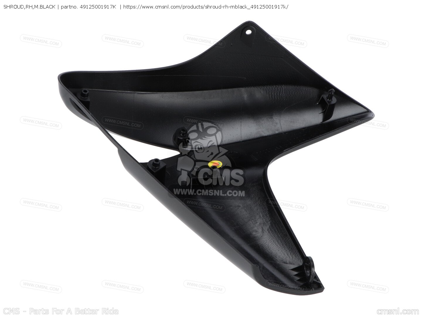 49125001917K: SHROUD,RH,M.BLACK Kawasaki - buy the 49125001917K at