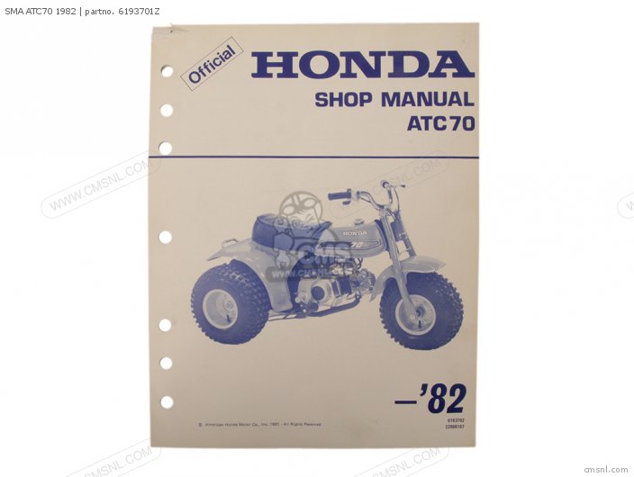 Honda SMA ATC70 1982 6193701Z