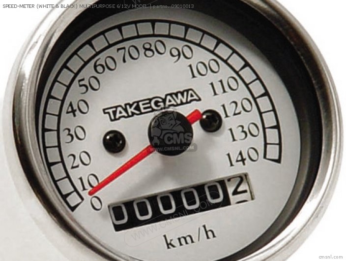 Takegawa SPEED-METER (WHITE & BLACK) MULTIPURPOSE 6/12V MODEL 09010013