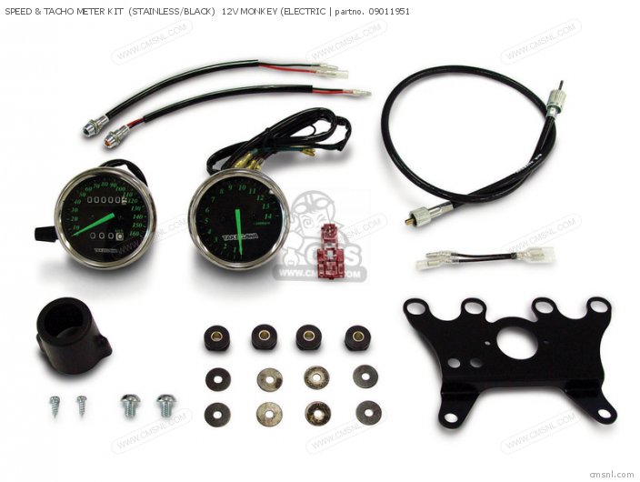 Takegawa SPEED & TACHO METER KIT  (STAINLESS/BLACK)  12V MONKEY (ELECTRIC 09011951