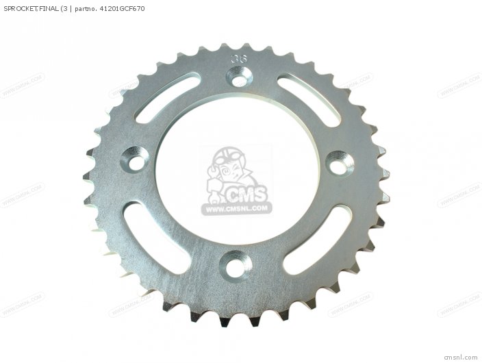Honda SPROCKET,FINAL (3 41201GCF670 Honda SPROCKET,FINAL (3 41201GCF670