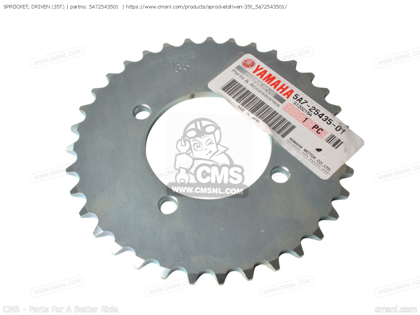 5A72543501 Sprocket, Driven (35t) Yamaha buy the 5A72543501 at CMSNL