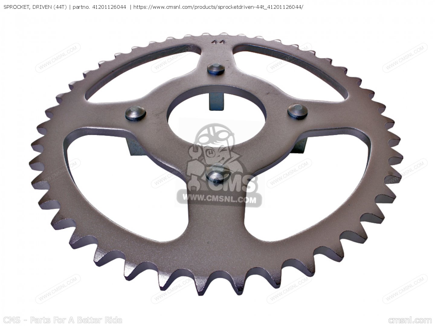 41201126044 Sprocket, Driven (44t) Honda buy the 41201126044 at CMSNL