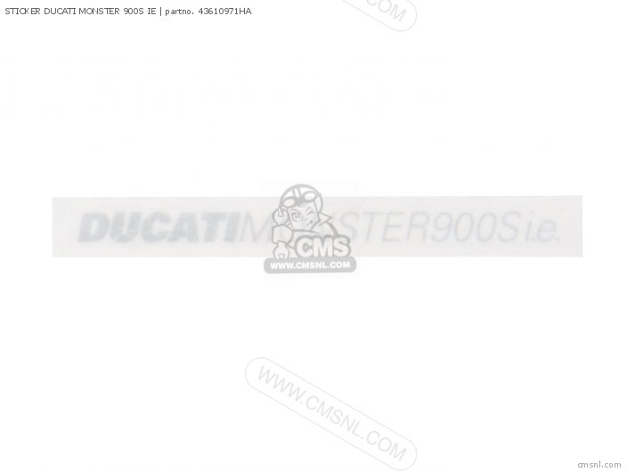 Ducati STICKER DUCATI MONSTER 900S IE 43610971HA