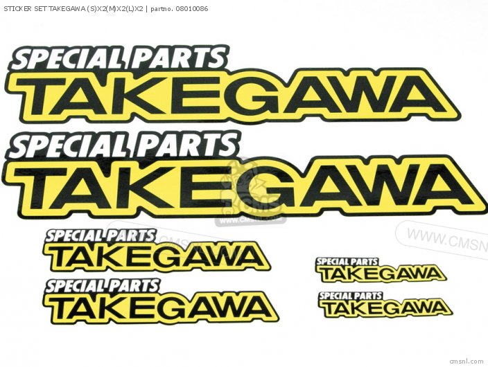 Takegawa STICKER SET TAKEGAWA (S)X2(M)X2(L)X2 08010086