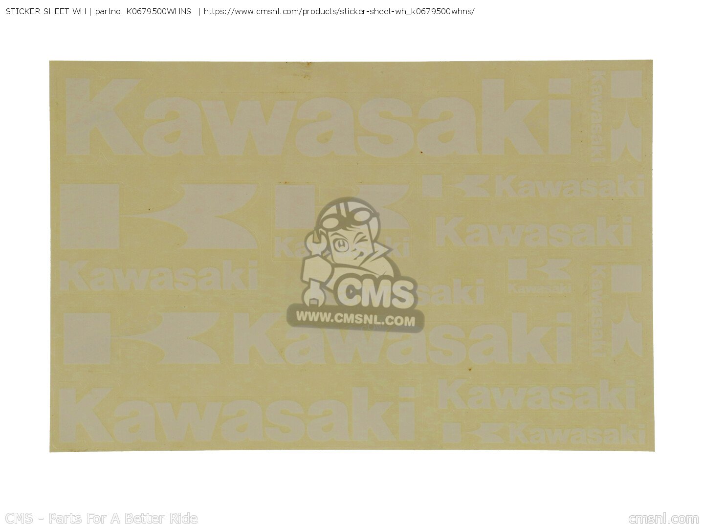 K0679500WHNS Sticker Sheet Wh Kawasaki buy the K0679500WHNS at CMSNL