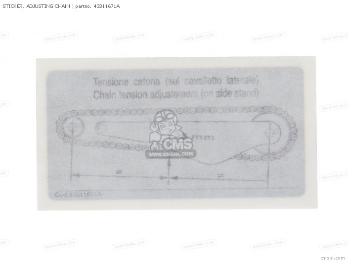 Ducati STICKER, ADJUSTING CHAIN 43311671A