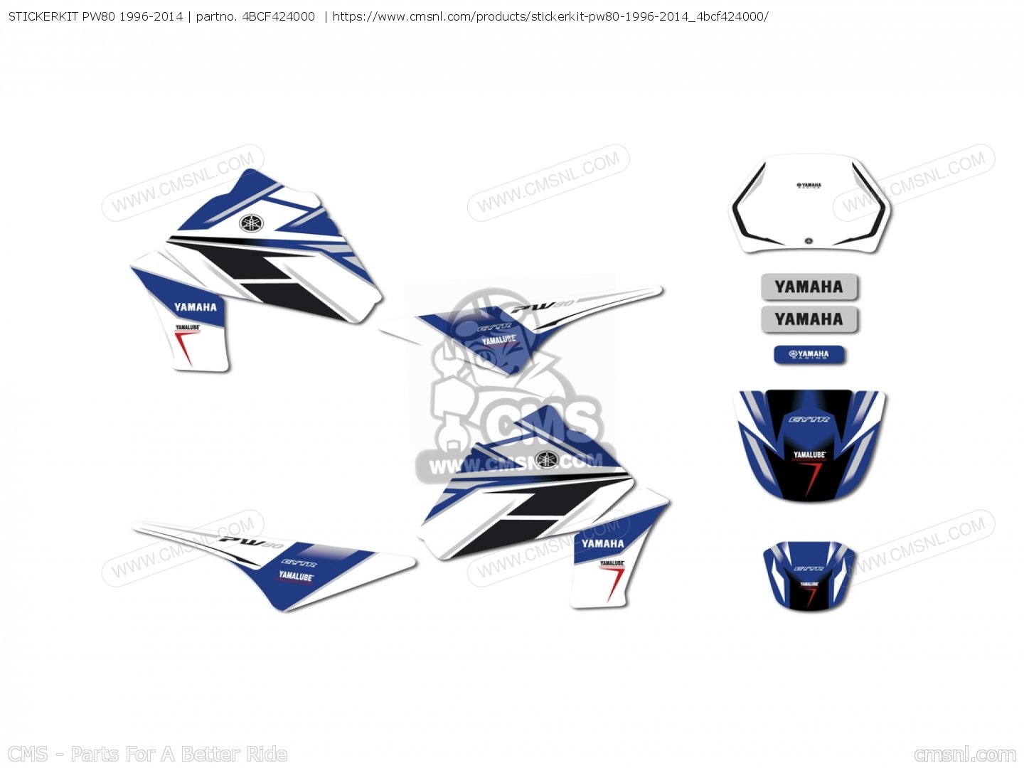 4BCF424000: Stickerkit Pw80 1996-2014 Yamaha - buy the 4BC-F4240 
