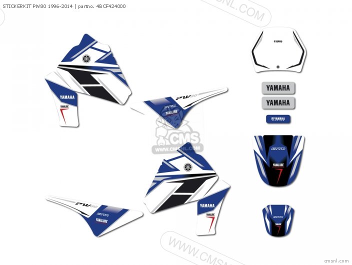 Yamaha STICKERKIT PW80 1996-2014 4BCF424000