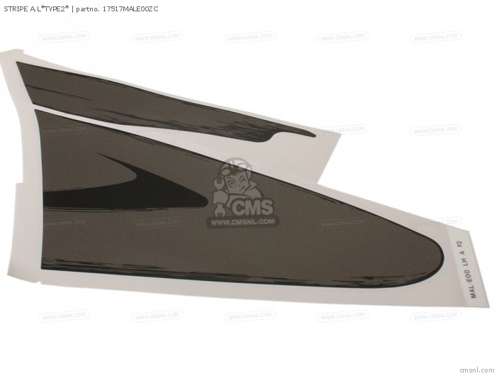 Honda STRIPE A,L*TYPE2* 17517MALE00ZC Honda STRIPE A,L*TYPE2* 17517MALE00ZC