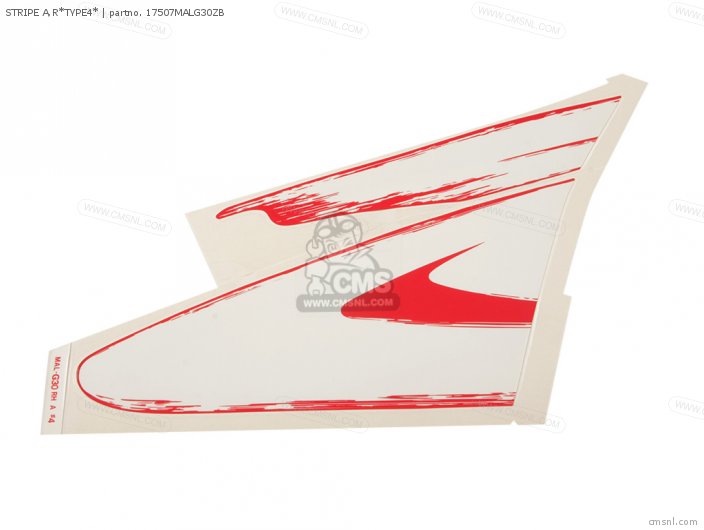 Honda STRIPE A,R*TYPE4* 17507MALG30ZB Honda STRIPE A,R*TYPE4* 17507MALG30ZB