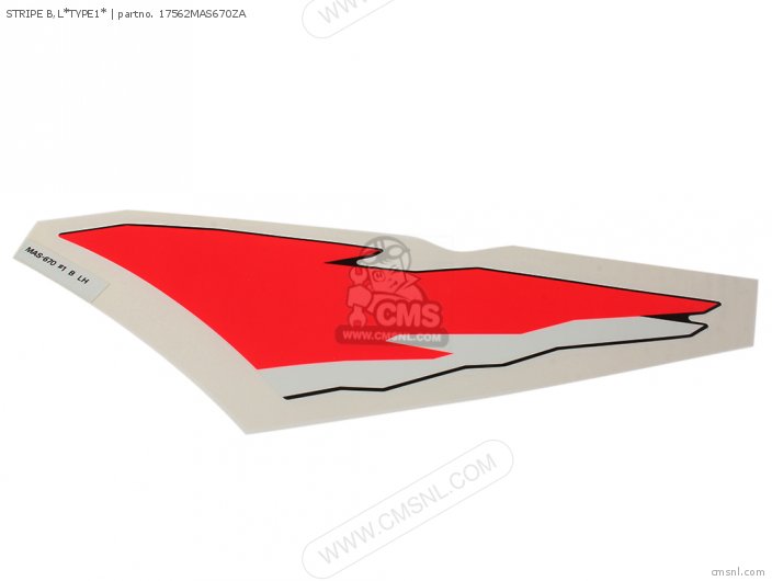 Honda STRIPE B,L*TYPE1* 17562MAS670ZA Honda STRIPE B,L*TYPE1* 17562MAS670ZA