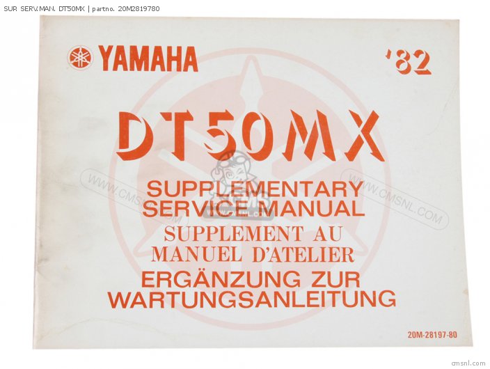 Yamaha SUP. SERV.MAN. DT50MX 20M2819780