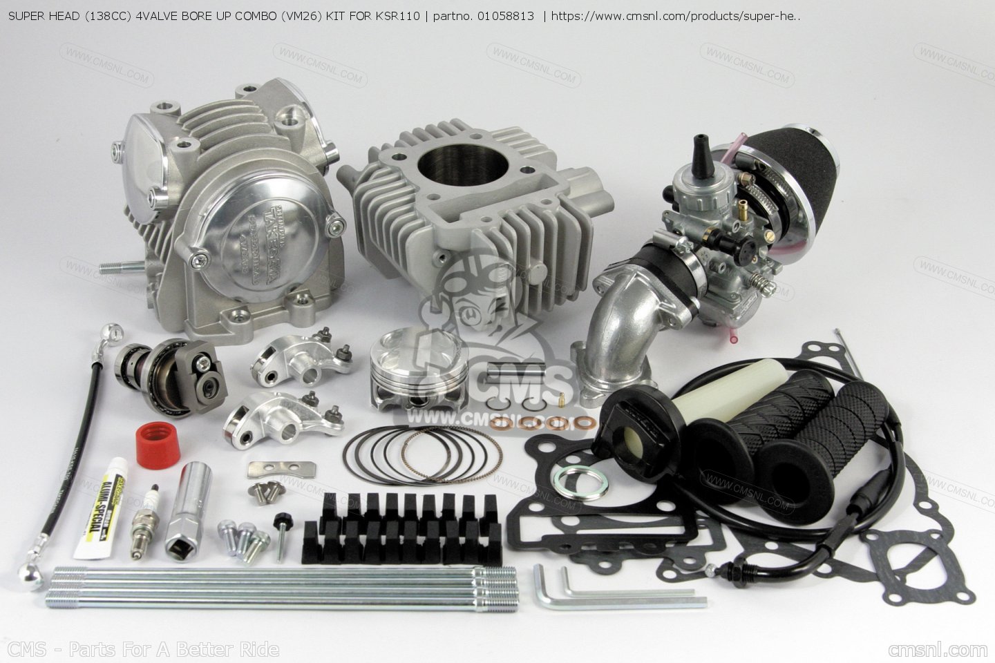 01058813: Super Head (138cc) 4valve Bore Up Combo (vm26) Kit For Ksr110  Takegawa - buy the 01-05-8813 at CMSNL