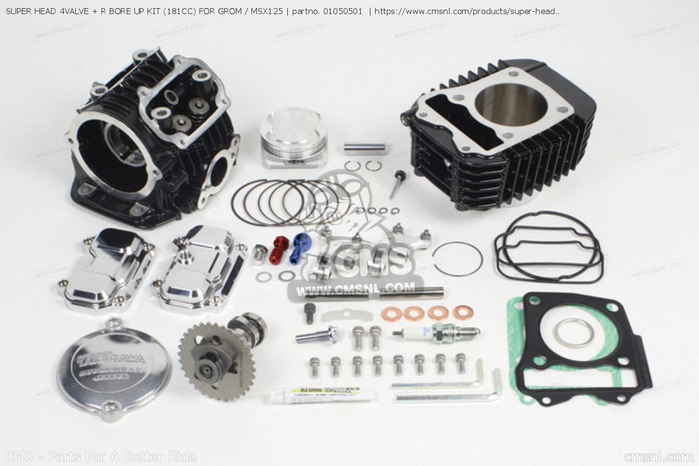 01050501: SUPER HEAD 4VALVE + R BORE UP KIT (181CC) FOR GROM