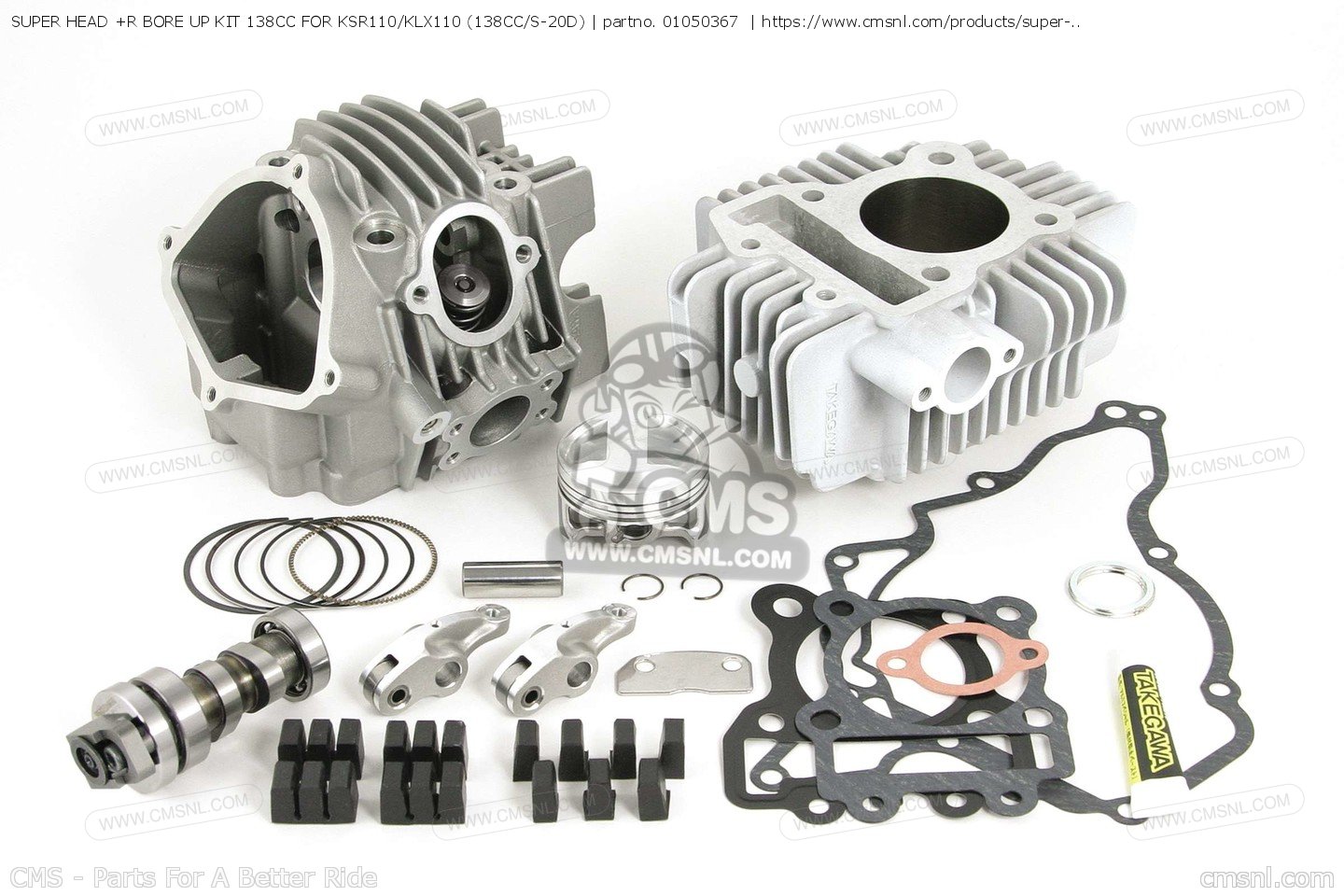 武川 HSステージKIT(138CC) KLX/KSR 01-05-5425 01050367: SUPER HEAD +R BORE UP KIT 138CC FOR KSR110⁄KLX110 (138CC⁄S-20D)  Takegawa - buy the 01-05-0367 at CMSNL