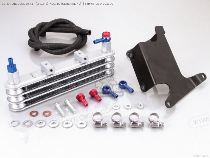 Kitaco SUPER OIL COOLER KIT (3 CORE) KLX110 (ULTRA-SE 4V) 3604022100