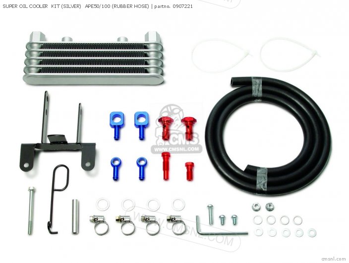 Takegawa SUPER OIL COOLER  KIT (SILVER)  APE50/100 (RUBBER HOSE) 0907221