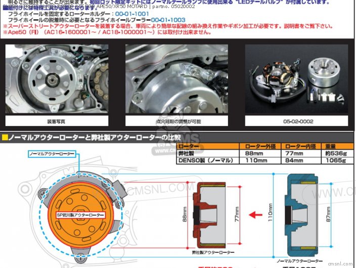 SUPER STREET OUTER ROTOR KIT FOR APE50/XR50 MOTARD