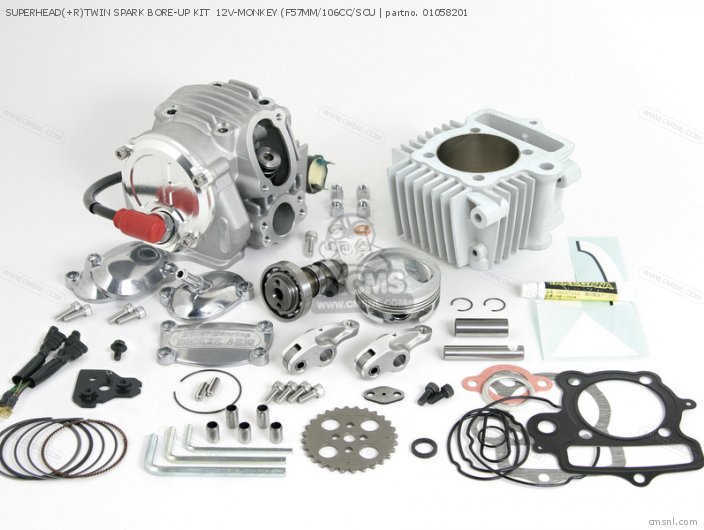 Takegawa SUPERHEAD(+R)TWIN SPARK BORE-UP KIT  12V-MONKEY (F57MM/106CC/SCU 01058201